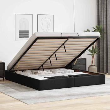 ARDEBO.de - Ottoman-Bett ohne Matratze Schwarz 180x200 cm Kunstleder