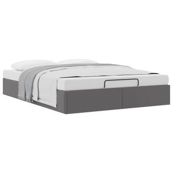 Ottoman-Bett ohne Matratze Grau 140x190 cm Kunstleder
