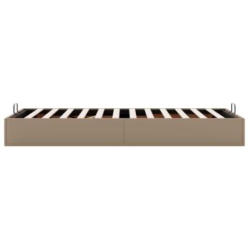ARDEBO.de - Ottoman-Bett ohne Matratze Cappuccino-Braun 90x190cm Kunstleder