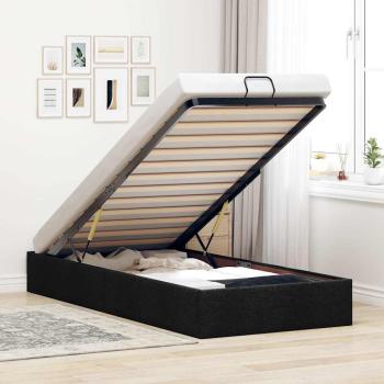 ARDEBO.de - Ottoman-Bett ohne Matratze Schwarz 90x190 cm Stoff