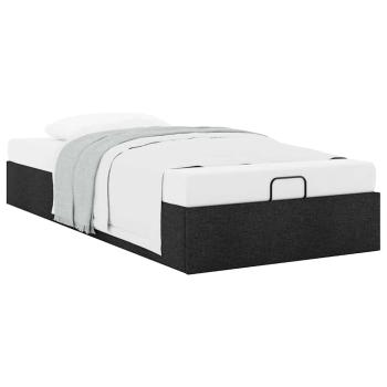 Ottoman-Bett ohne Matratze Schwarz 100x200 cm Stoff