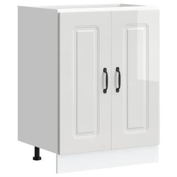 Spülenunterschrank Kalmar Hochglanz-Weiß 60x46x81,5 cm