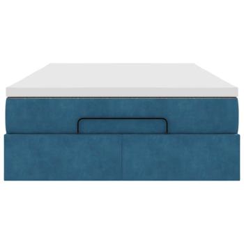 Ottoman-Bett mit Matratze Dunkelblau 120x200 cm Samt