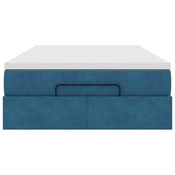 Ottoman-Bett mit Matratze Dunkelblau 120x200 cm Samt