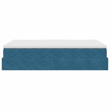 Ottoman-Bett mit Matratze Dunkelblau 120x200 cm Samt
