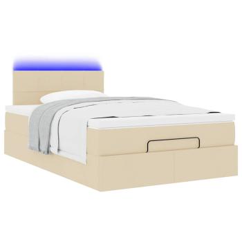 Ottoman-Bett mit Matratze Creme 120x200 cm Stoff