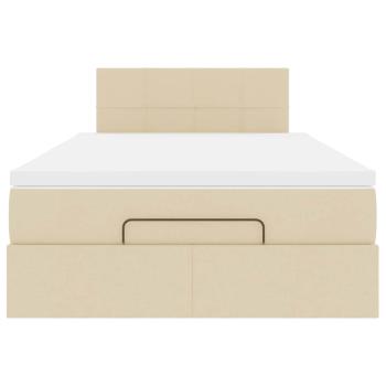 Ottoman-Bett mit Matratze Creme 120x200 cm Stoff