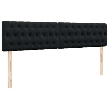 Ottoman-Bett mit Matratzen Schwarz 160x200 cm Samt
