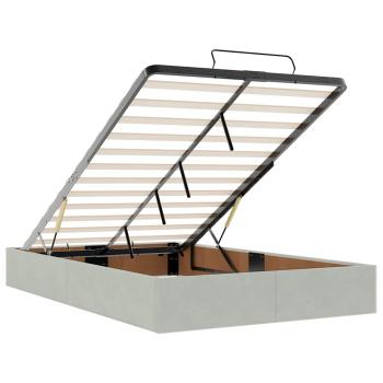 Ottoman-Bett mit Matratzen Hellgrau 120x200 cm Samt