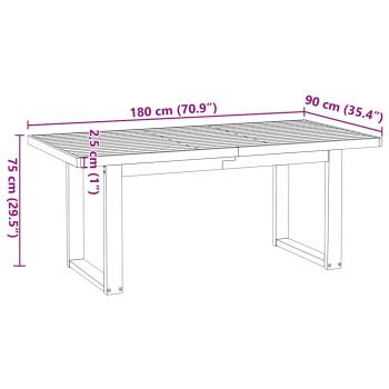 Esstisch NOAIN U-Form-Beine 180x90x75 cm Massivholz Kiefer