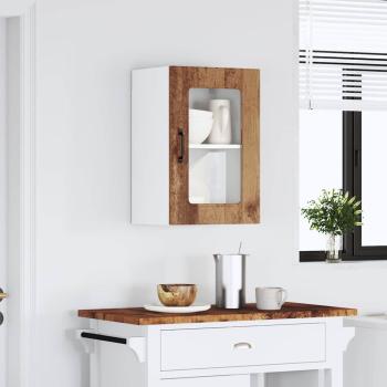 Küchen-Hängeschrank mit Glastür Altholz-Optik Holzwerkstoff