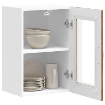 Küchen-Hängeschrank mit Glastür Altholz-Optik Holzwerkstoff