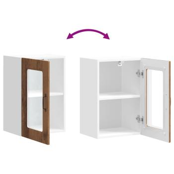 Küchen-Hängeschrank mit Glastür Altholz-Optik Holzwerkstoff