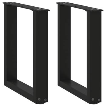 ARDEBO.de - Couchtischbeine U-Form 2 Stk. Schwarz 38x(42-43) cm Stahl