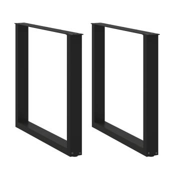 ARDEBO.de - Couchtischbeine U-Form 2 Stk. Schwarz 90x(72-73) cm Stahl