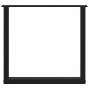 Couchtischbeine U-Form 2 Stk. Schwarz 90x(72-73) cm Stahl