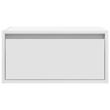 Wand-Nachttisch mit LED-Leuchten Weiß