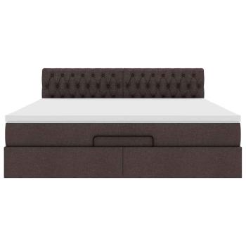 Ottoman-Bett mit Matratze Dunkelbraun 160x200 cm Stoff