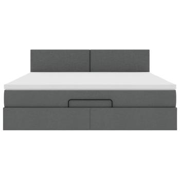 Ottoman-Bett mit Matratze Dunkelgrau 180x200 cm Stoff
