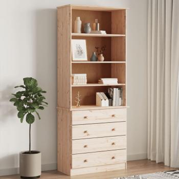 ARDEBO.de - Bücherregal mit Schubladen ALTA 77x35x186,5cm Massivholz Kiefer
