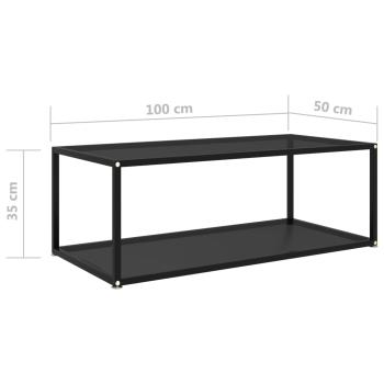 Couchtisch Schwarz 100x50x35 cm Hartglas