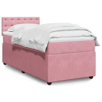 ARDEBO.de - Boxspringbett mit Matratze Rosa 90x200 cm Samt