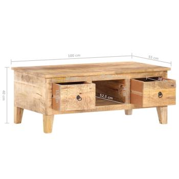 ARDEBO.de - Couchtisch 100x55x40 cm Raues Mangoholz