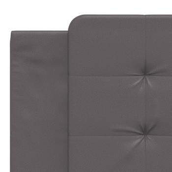 Bettgestell mit Kopfteil Grau 180x200 cm Kunstleder
