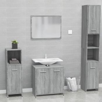 ARDEBO.de - Badmöbel-Set Grau Sonoma Holzwerkstoff