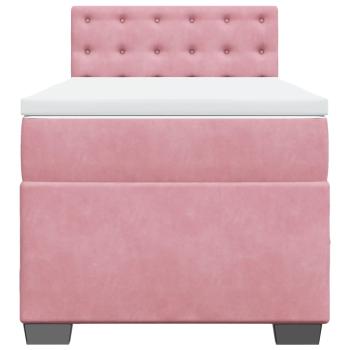 ARDEBO.de - Boxspringbett mit Matratze Rosa 90x200 cm Samt
