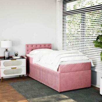 Boxspringbett mit Matratze Rosa 90x190 cm Samt