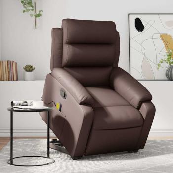 ARDEBO.de - Massagesessel mit Aufstehhilfe Braun Kunstleder