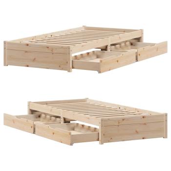 Massivholzbett ohne Matratze 100x200 cm Kiefernholz