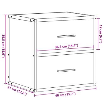 Wand-Nachttisch Schwarz 40x31x39,5 cm