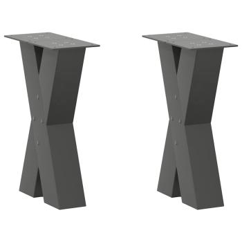 ARDEBO.de - Couchtischbeine X-Form 2 Stk. Anthrazit 38x(42-43) cm Stahl
