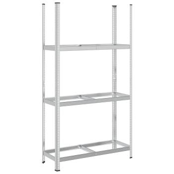 ARDEBO.de - Reifenregal mit 3 Böden Silbern 110x40x200 cm Stahl