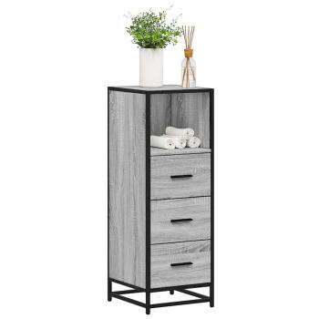ARDEBO.de - Badschrank Grau Sonoma 35x37,5x100 cm Holzwerkstoff