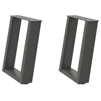 Couchtischbeine U-Form 2 Stk. Anthrazit 38x(42-43) cm Stahl