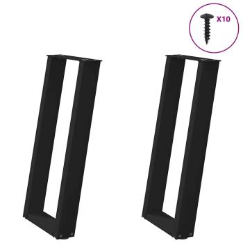 ARDEBO.de - Konsolentischbeine U-Form 2 Stk. Schwarz 28x(72-73) cm Stahl