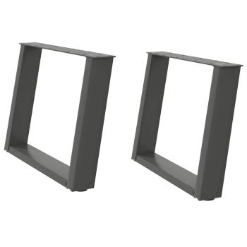 Couchtischbeine U-Form 2 Stk. Anthrazit 70x(42-43) cm Stahl