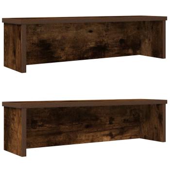 ARDEBO.de - Küchenregale Stapelbar 2 Stk. Räuchereiche 60x15x16 cm