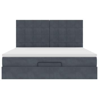 Ottoman-Bett mit Matratzen Dunkelgrau 180x200 cm Samt
