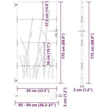 Gartentor 85x175 cm Cortenstahl Gras-Design