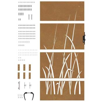 Gartentor 85x175 cm Cortenstahl Gras-Design