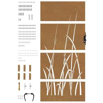 Gartentor 85x175 cm Cortenstahl Gras-Design