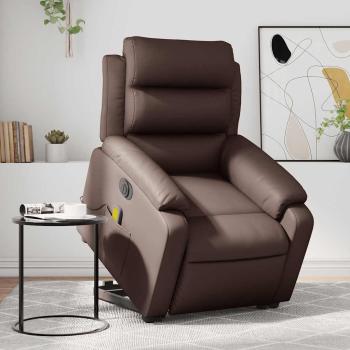 ARDEBO.de - Massagesessel mit Aufstehhilfe Elektrisch Braun Kunstleder