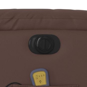 Massagesessel mit Aufstehhilfe Elektrisch Braun Kunstleder
