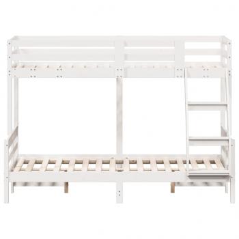 Etagenbett 90x200/120x200 cm Weiß Massivholz Kiefer
