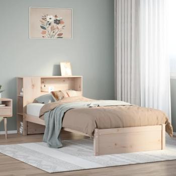 ARDEBO.de - Massivholzbett mit Regal ohne Matratze 100x200 cm Kiefernholz