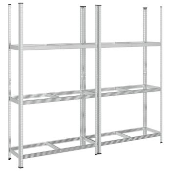 Reifenregale mit 3 Böden 2 Stk. Silbern 110x40x200 cm Stahl